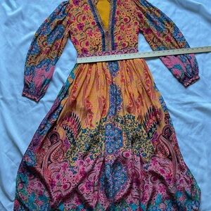 Anthropologie Bhanuni By Jyoti Enchanted Echo Maxi Dress, Boho, Sz 0 Petite NWT